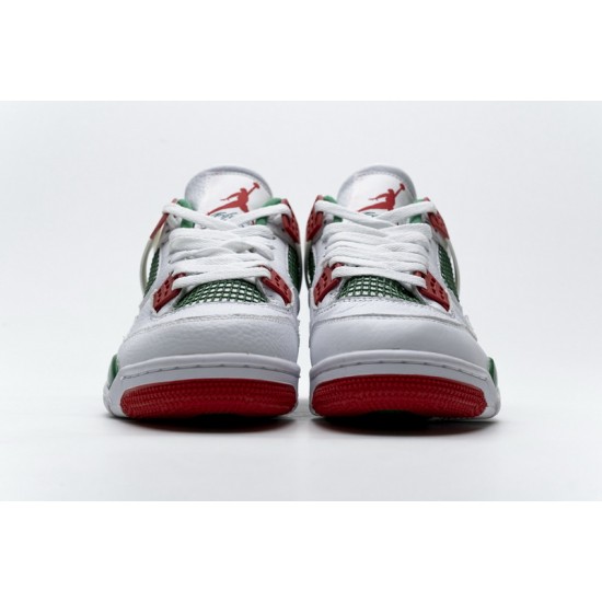 Men Air Jordan 4 White Green Red