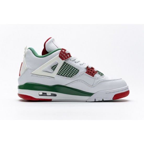 Men Air Jordan 4 White Green Red