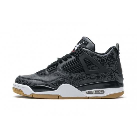 Men Air Jordan 4 Black Laser