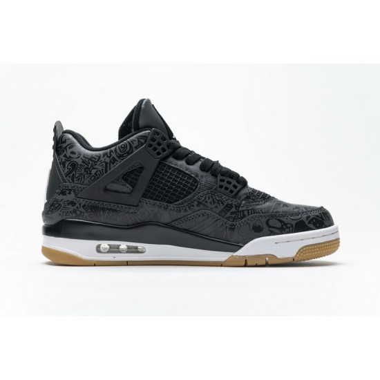 Men Air Jordan 4 Black Laser