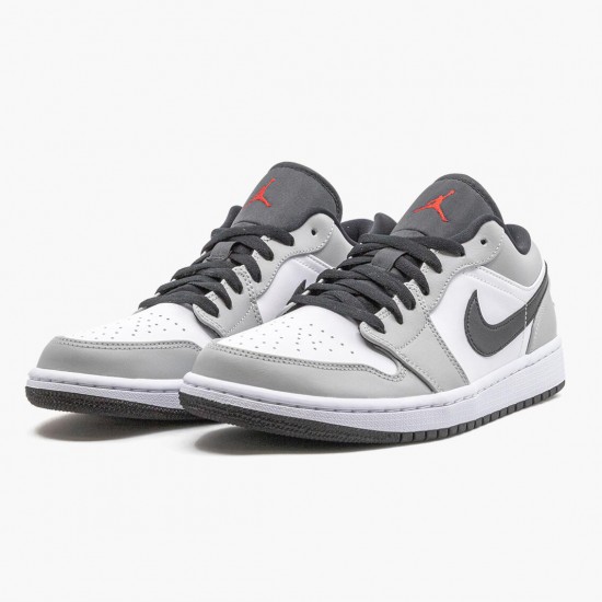 Women/Men Air Jordan 1 Retro Low Light Smoke Grey 553558-030 Jordan Shoes