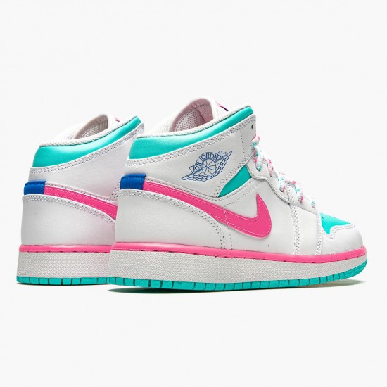 Womens Air Jordan 1 Mid Digital Pink 555112-102 Jordan Shoes