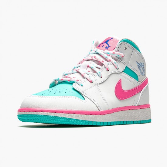 Womens Air Jordan 1 Mid Digital Pink 555112-102 Jordan Shoes