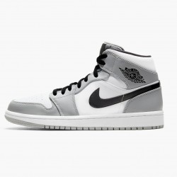 Women/Men Air Jordan 1 Mid Light Smoke Grey 554724-092 Jordan Shoes