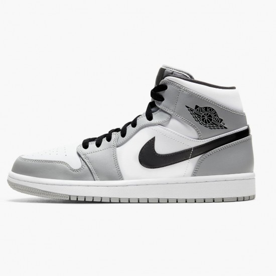 Women/Men Air Jordan 1 Mid Light Smoke Grey 554724-092 Jordan Shoes