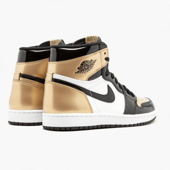 Women/Men Air Jordan 1 Retro Gold Toe 861428-007 Jordan Shoes