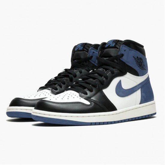 Women/Men Air Jordan 1 Retro High Blue Moon 555088-115 Jordan Shoes