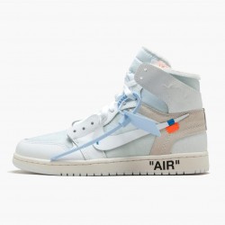 Men Air Jordan 1 Retro High Off-White White AQ0818-100 Jordan Shoes