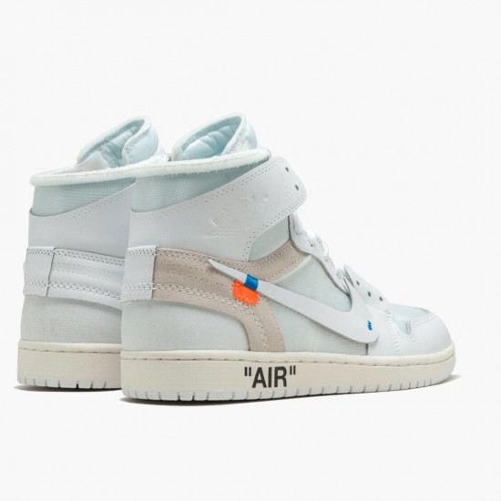 Men Air Jordan 1 Retro High Off-White White AQ0818-100 Jordan Shoes