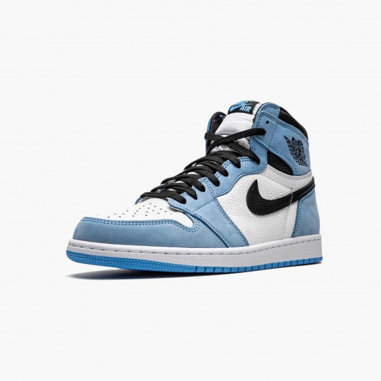 Men Air Jordan 1 Retro High White University Blue Black 555088-134 Jordan Shoes