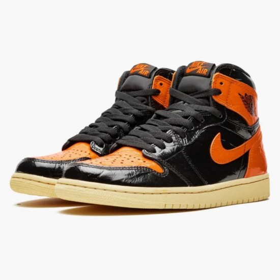 Men Air Jordan 1 Retro Shattered Backboard BlackPale Vanilla Starfish 555088-028 Jordan Shoes