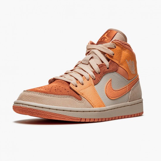 Women/Men Air Jordan 1 Mid Apricot Orange Apricot Agate Terra Blush DH4270-800 Jordan Shoes