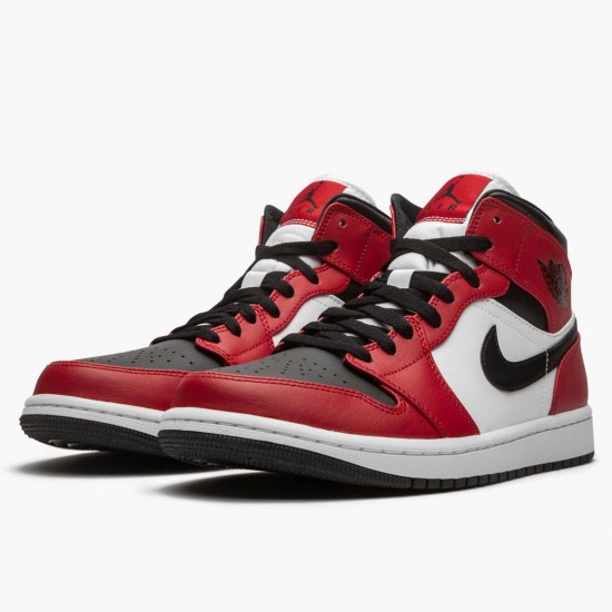 Men Air Jordan 1 Mid Chicago Black Toe 554724-069 Jordan Shoes