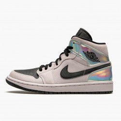 Women/Men Air Jordan 1 Mid Dirty Powder Iridescent Barely BQ6472-602 Jordan Shoes