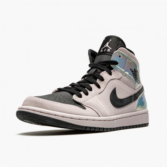 Women/Men Air Jordan 1 Mid Dirty Powder Iridescent Barely BQ6472-602 Jordan Shoes