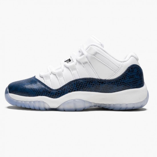 Men Air Jordan 11 Low Navy Snakeskin CD6847-102 Jordan Shoes