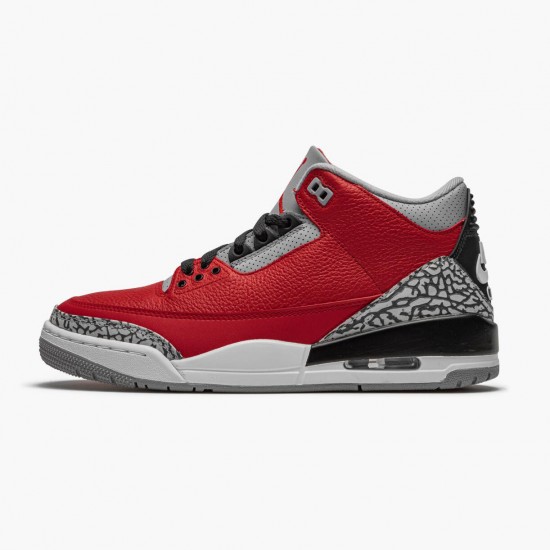 Men Air Jordan 3 Retro Fire Red Cement CU2277-600 Jordan Shoes