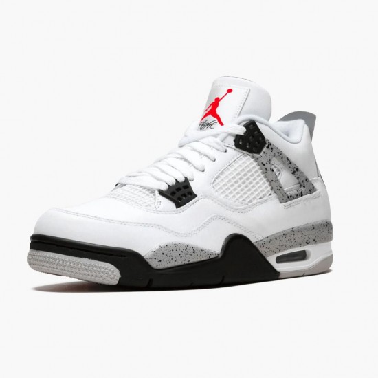 Men Air Jordan 4 Retro OG White Cement 840606-192 Jordan Shoes