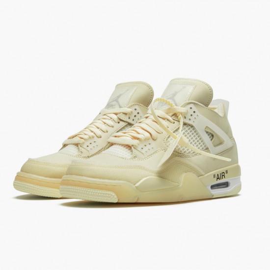 Women/Men Air Jordan 4 Retro Off-White Sail CV9388-100 Jordan Shoes