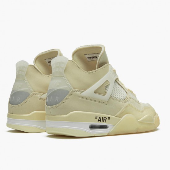 Women/Men Air Jordan 4 Retro Off-White Sail CV9388-100 Jordan Shoes