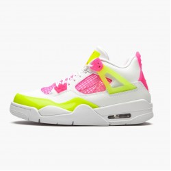 Women/Men Air Jordan 4 Retro White Lemon Pink CV7808-100 Jordan Shoes