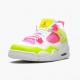 Women/Men Air Jordan 4 Retro White Lemon Pink CV7808-100 Jordan Shoes