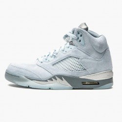 Women/Men Air Jordan 5 Retro Bluebird With Silver White DD9336-400 Jordan Shoes