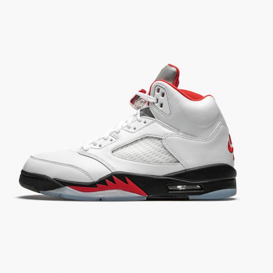 Men Air Jordan 5 Retro Fire Red Silver Tongue DA1911-102 Jordan Shoes