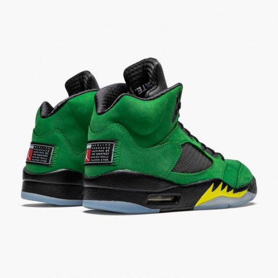 Women/Men Air Jordan 5 Retro SE Oregon Green Yellow CK6631-307 Jordan Shoes