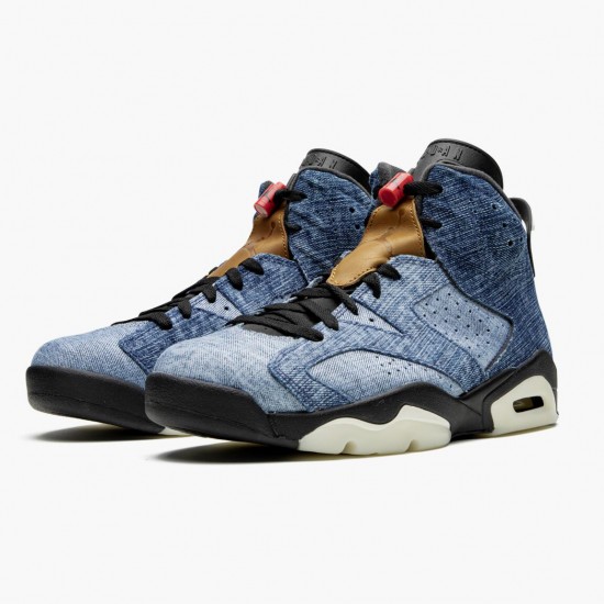 Women/Men Air Jordan 6 Retro Washed Denim 384664-060 Jordan Shoes