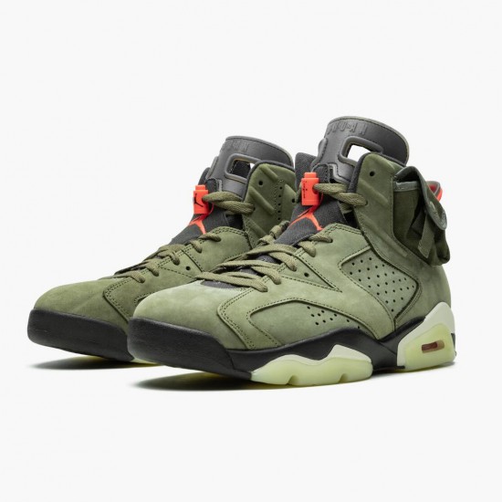 Women/Men Travis Scott x Air Jordan 6 Retro Olive CN1084-200 Jordan Shoes