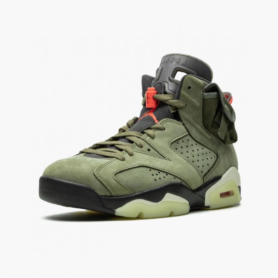 Women/Men Travis Scott x Air Jordan 6 Retro Olive CN1084-200 Jordan Shoes