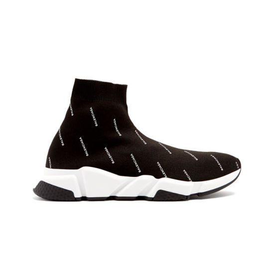 Balenciaga Speed Runner Mid Logo Black White