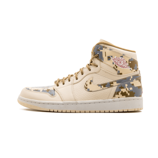 Air Jordan 1 High Digi Camo Natural G Red Camo Silver