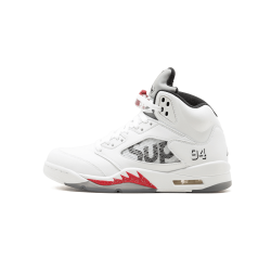 Air Jordan 5 Supreme White Black Varsity Red