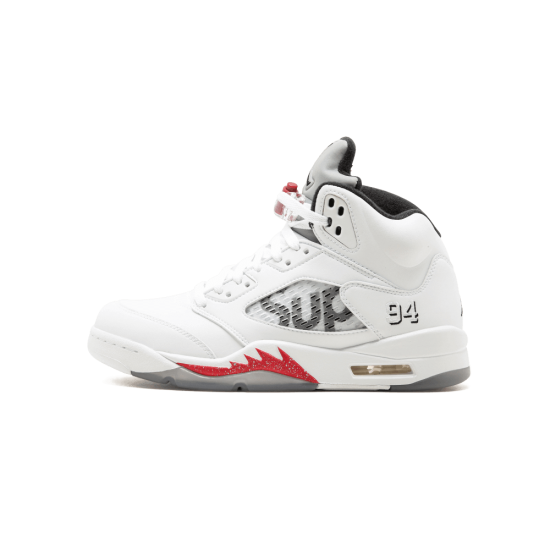 Air Jordan 5 Supreme White Black Varsity Red