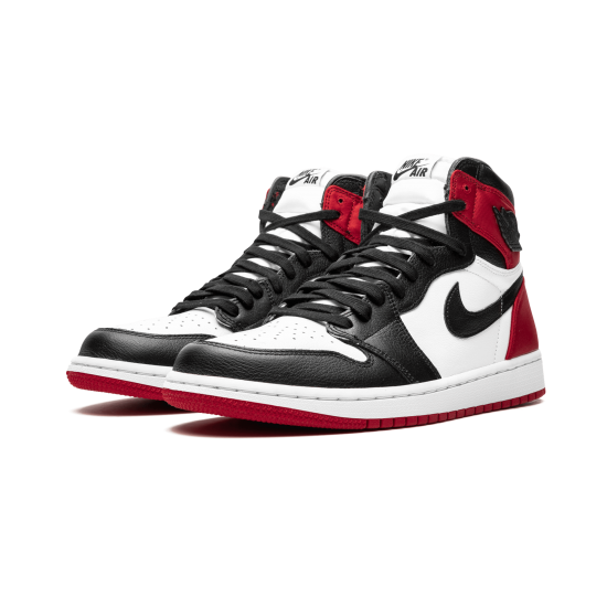 Air Jordan 1 High OG Satin Black Toe Red Black White