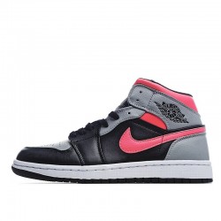 2021 Air Jordan 1 Mid Pink Shadow Black Grey Pink