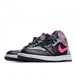2021 Air Jordan 1 Mid Pink Shadow Black Grey Pink