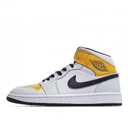 New Air Jordan 1 Mid Laser Orange White Yellow Black