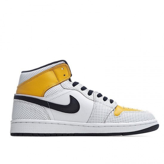 New Air Jordan 1 Mid Laser Orange White Yellow Black