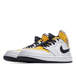 New Air Jordan 1 Mid Laser Orange White Yellow Black