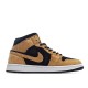 2021 Air Jordan 1 Mid Wheat Desert Ochre Brown Black