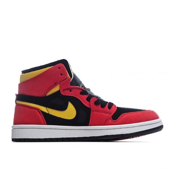 New Air Jordan 1 Mid Zoom Comfort Chile Red Red Red Black