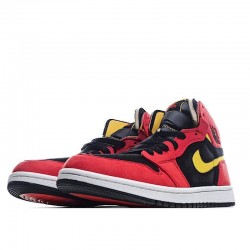 New Air Jordan 1 Mid Zoom Comfort Chile Red Red Red Black
