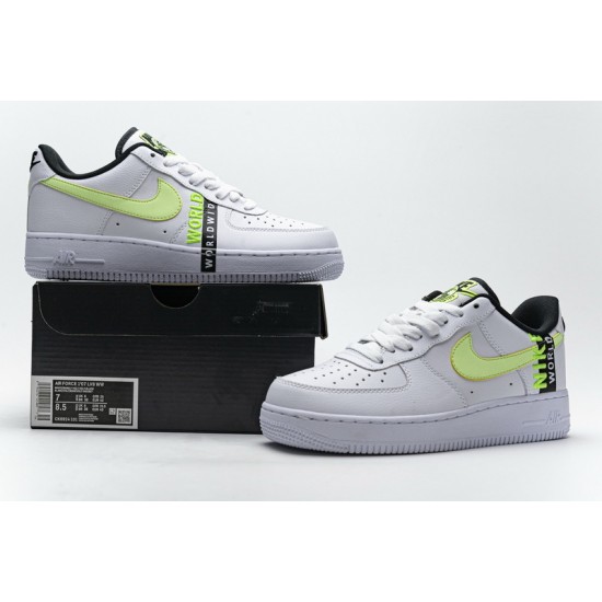 Nike Air Force 1 Worldwide White Volt Black