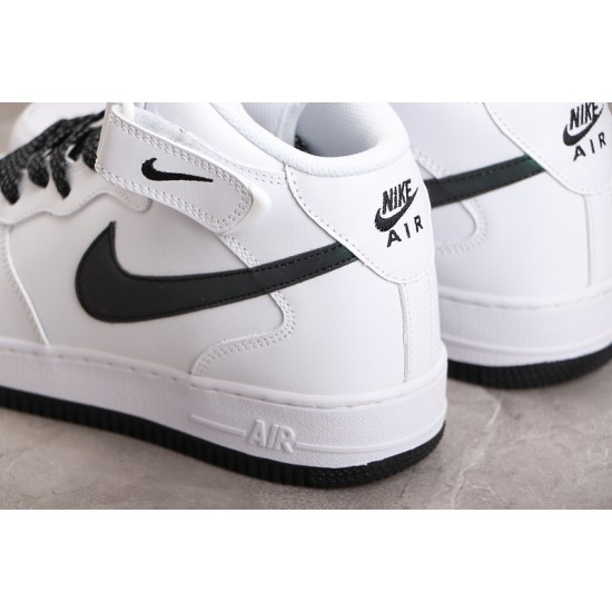 Nike Air Force 1 Mid White Black --366731-808 Casual Shoes Unisex