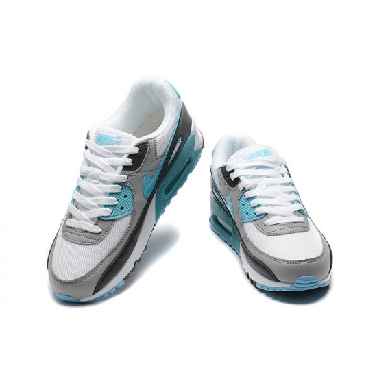 Nike Air Max 90 Mens White Grey and Blue Shoes