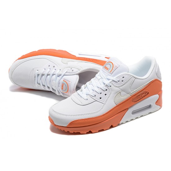 Nike Air Max 90 Mens White Orange DM0958-100 Shoes