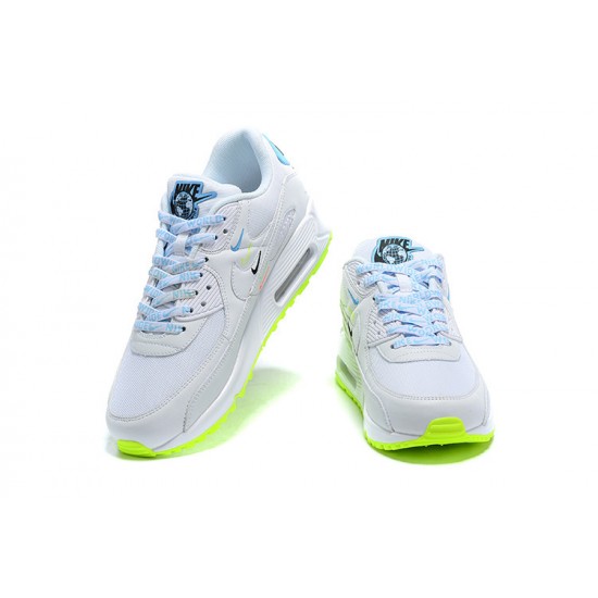 Nike Air Max 90 SE Mens Worldwide White Blue CK7069-100 Shoes
